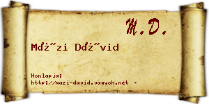Mázi Dávid névjegykártya