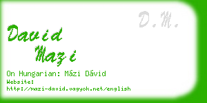david mazi business card