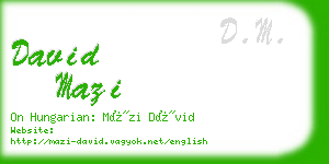 david mazi business card